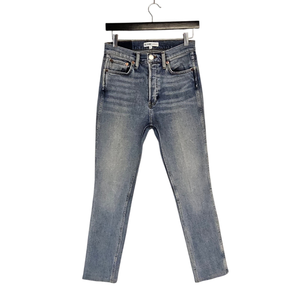 RE/DONE High Rise Straight Leg Ankle Blue‎ Jeans 27 Preowned